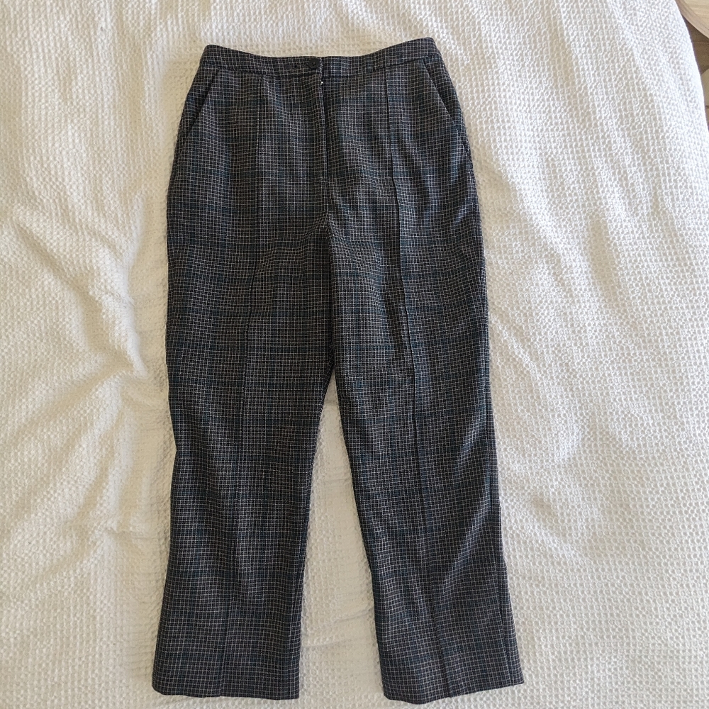 Jonathan Simkhair blue plaid trousers
